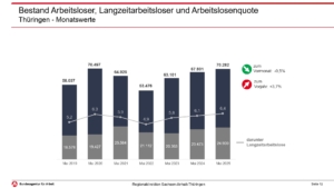 grafische Darstellung der Arbeitslosenzahlen